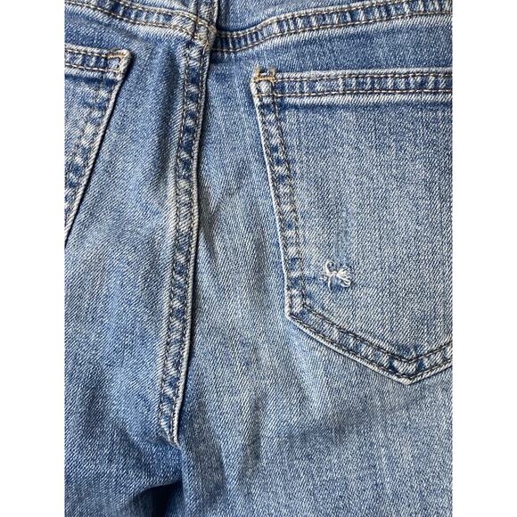 Eunina Women's Medium Wash Distressed Tapered Leg High Rise Jeans Size 0 - Picture 7 of 11